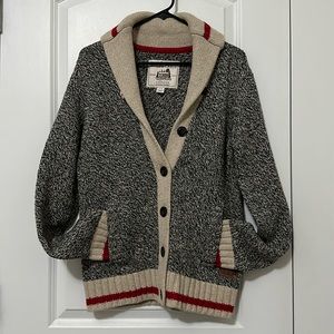 Roots Cabin Cardigan Sweater Shawl Collar Wool w/Buttons Size Medium